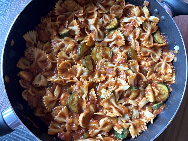 5-Ingredient Chicken Sausage and Zucchini Pasta