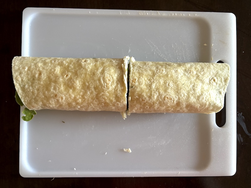 The rollup cut in half