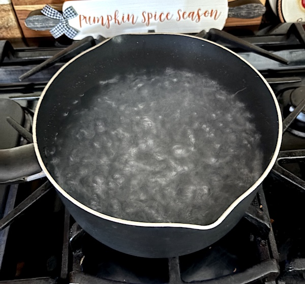 Boiling water for making ravioli
