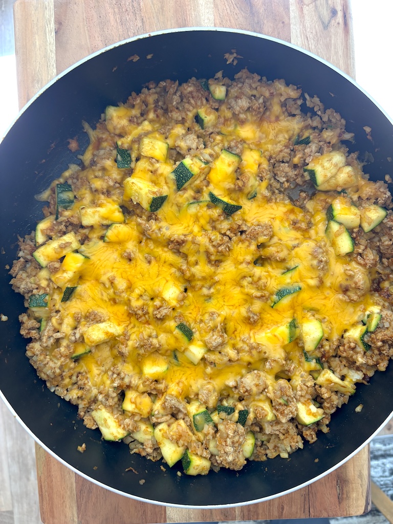 5-Ingredient Turkey Zucchini Cauliflower Rice Skillet
