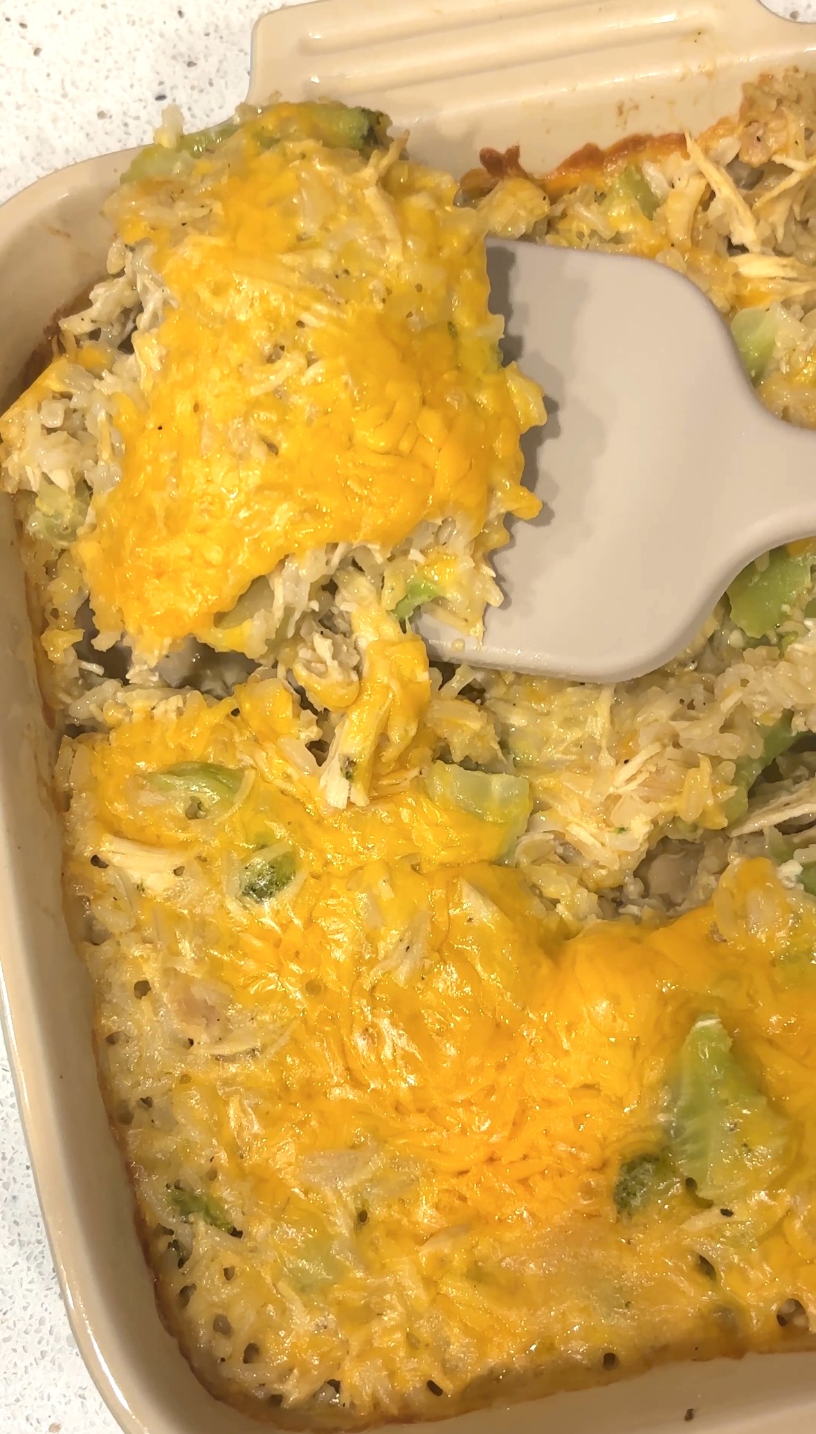 5-Ingredient Cheesy Chicken, Broccoli, & Brown Rice Casserole