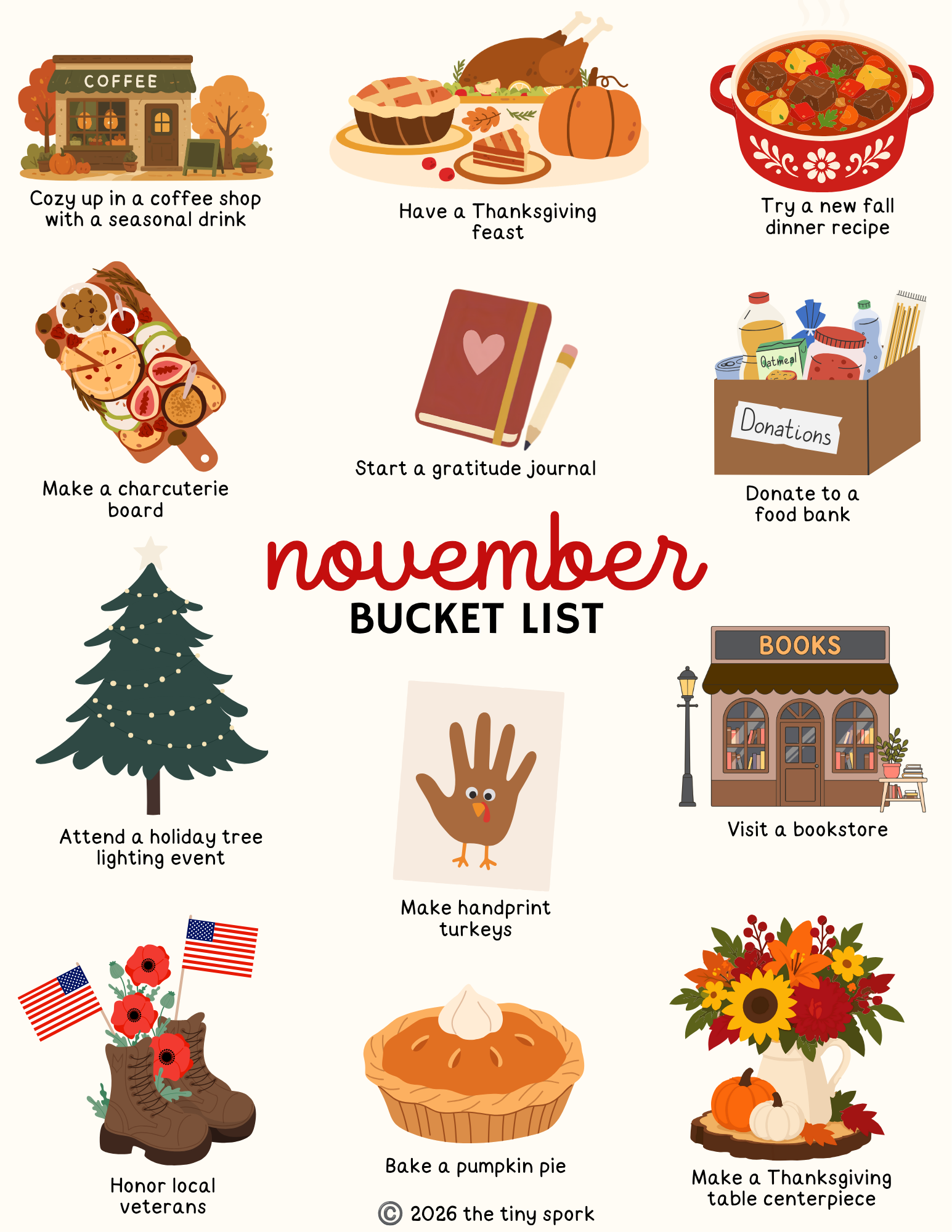 25 Simple & Cozy November Bucket List Ideas (+FREE Printable)