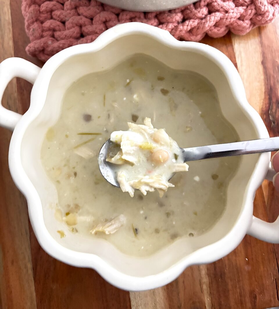 5-Ingredient Creamy White Chicken Chili with Salsa Verde